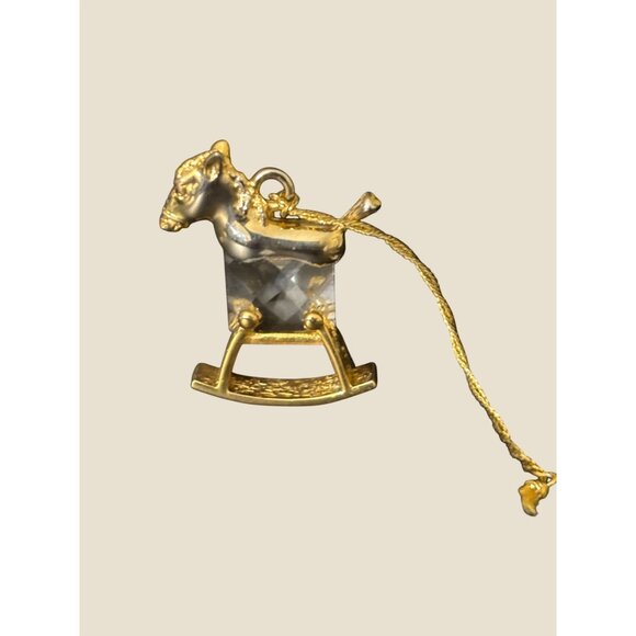 VTG Gold & Crystal Rocking Horse Ornament With 24K Gold Finish & Lead Austrian C - Picture 6 of 13